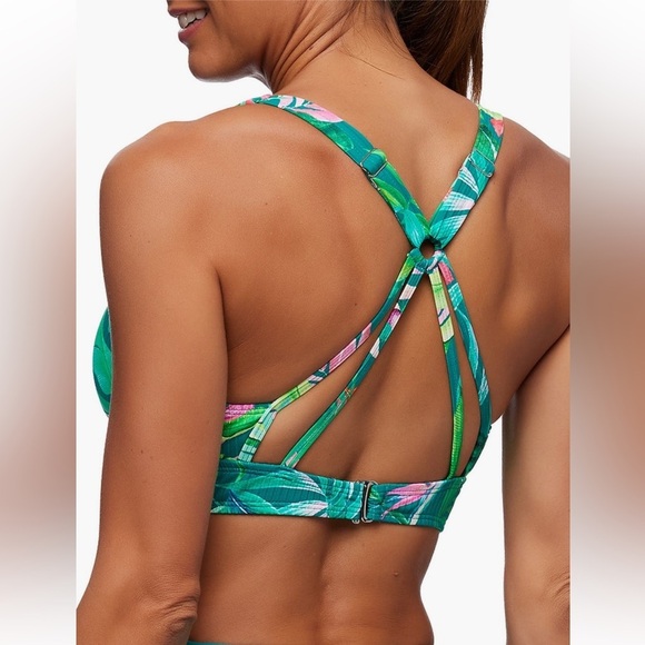 NEXT BY ATHENA Kalani Triangle Sports Bra Bikini Top in Deep Lake Sz 32 B/C NWT - Picture 2 of 4